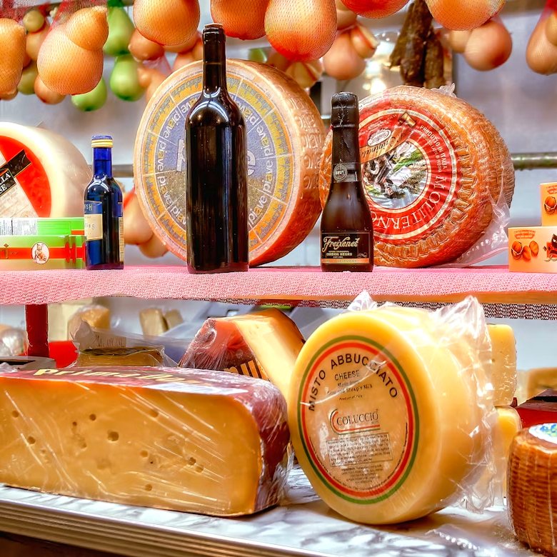 European cheeses and wine